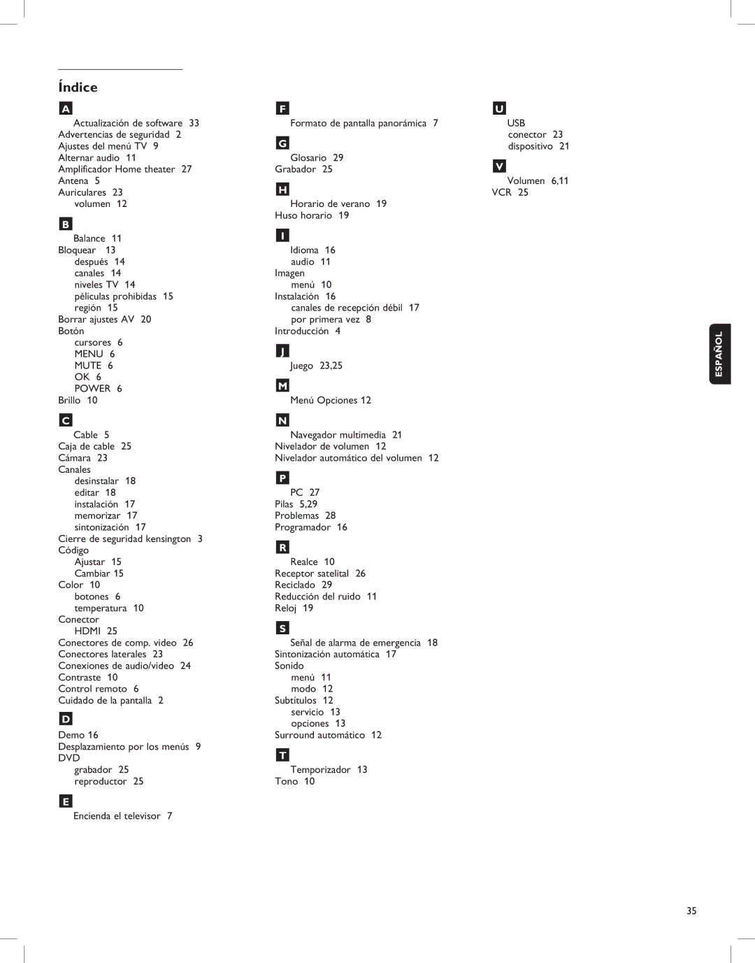 Magnavox 52MF437S manual Índice 