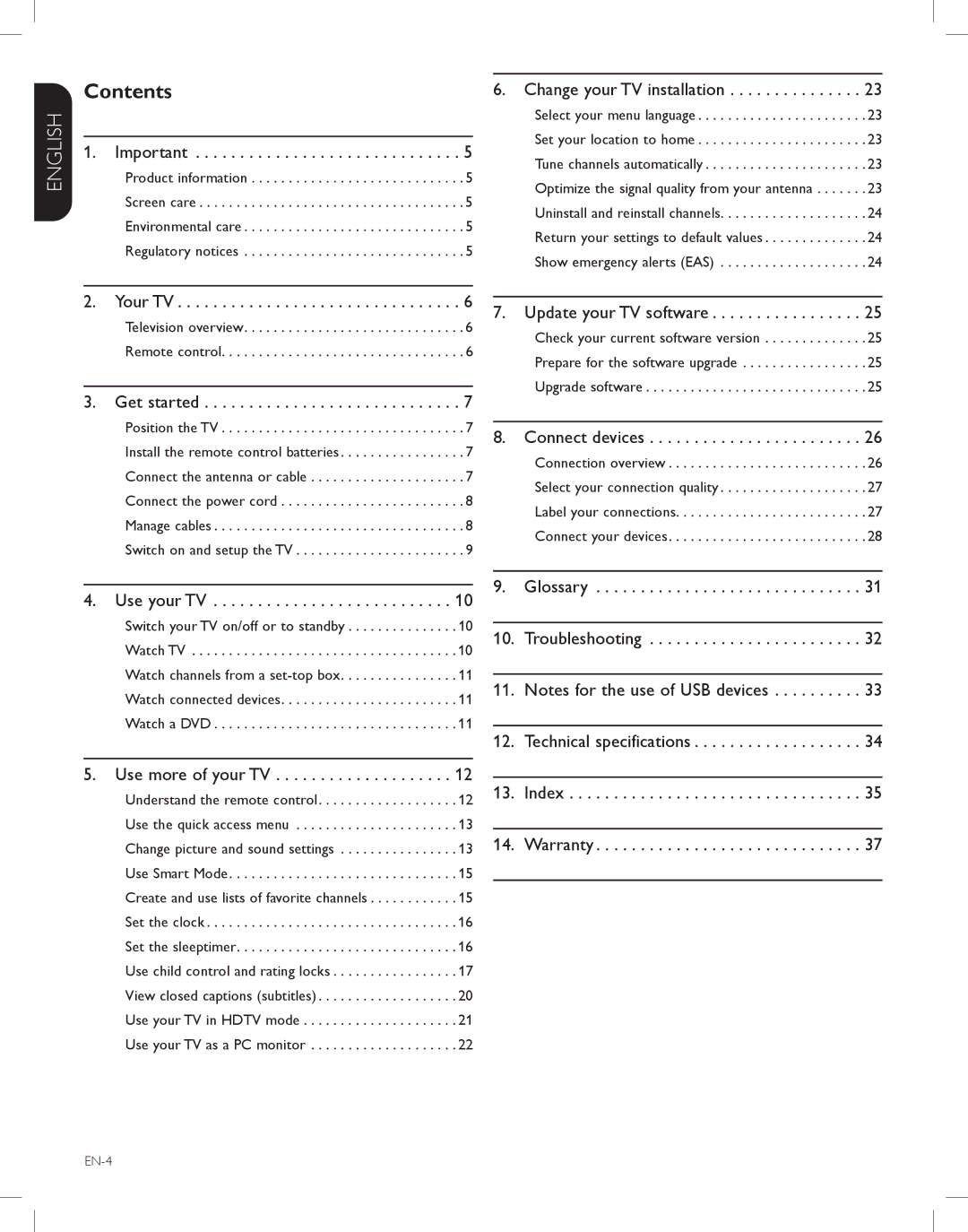 Magnavox 52MF438B, 47MF438B, 42MF438B user manual Contents 