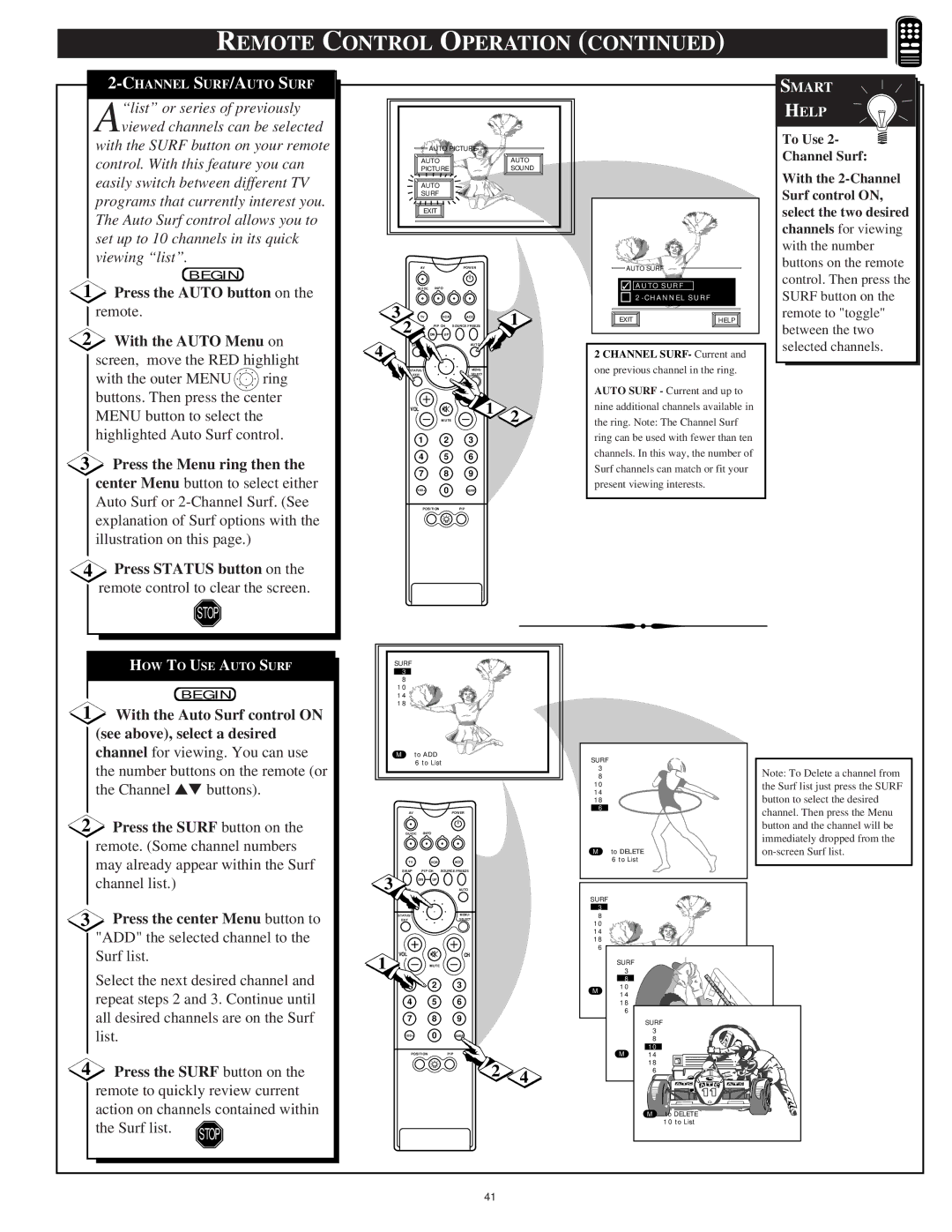 Magnavox 55P916, 60P916, 64P916 manual Surf list 