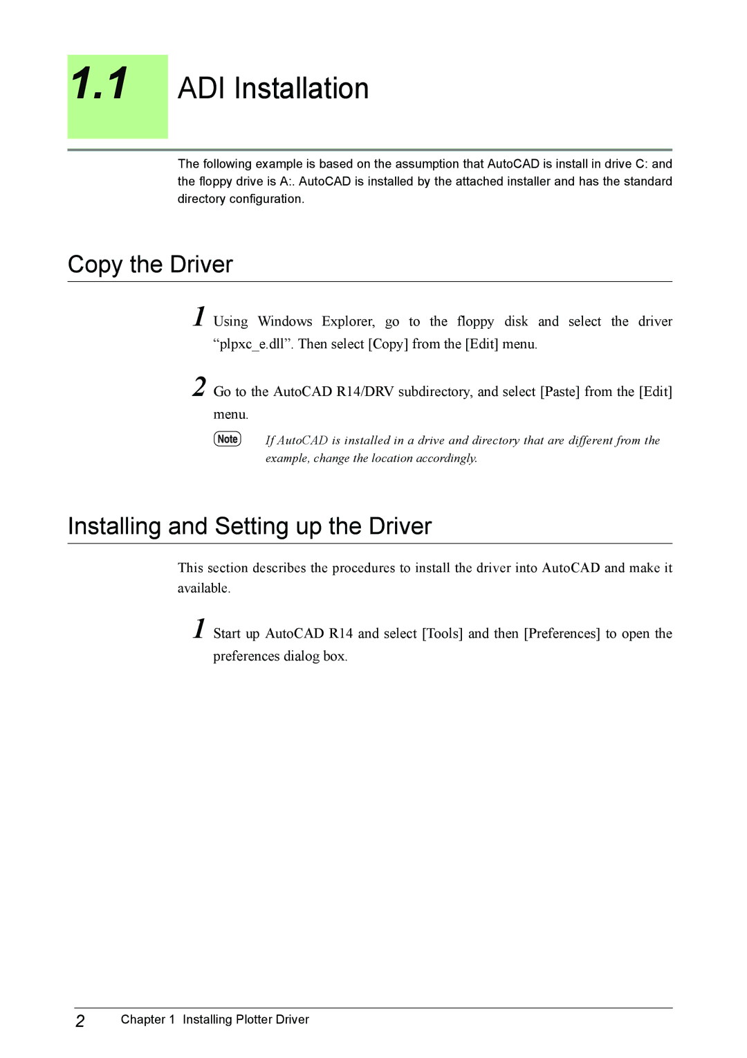 Magnavox 701P41586 manual ADI Installation, Copy the Driver, Installing and Setting up the Driver 