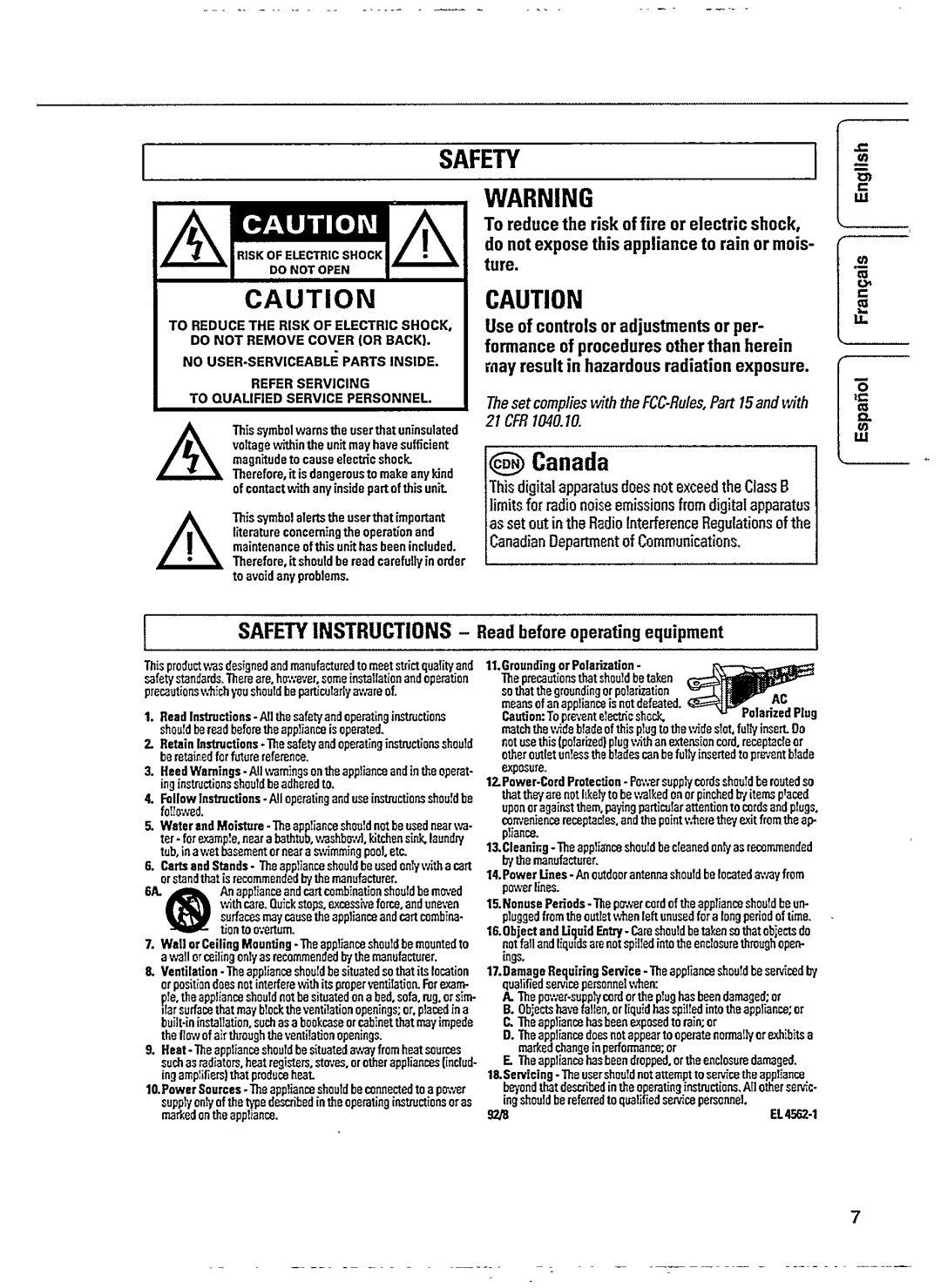 Magnavox AZ 9435, AZ 9430 manual 