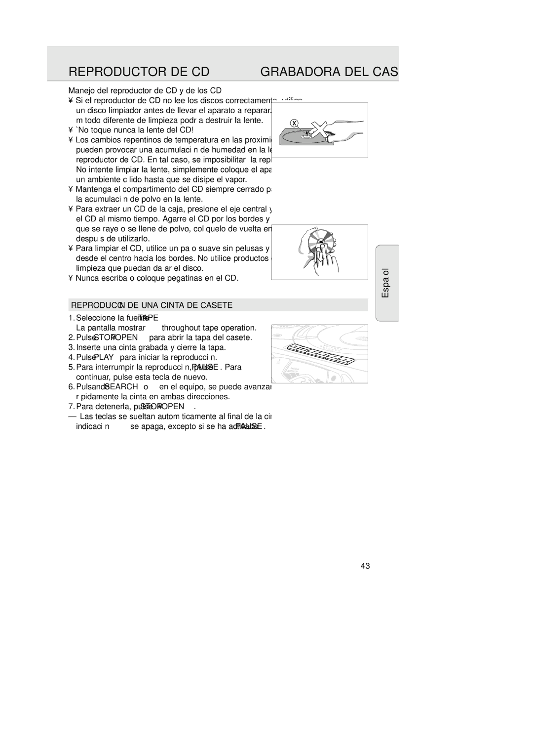 Magnavox AZ202517 Manejo del reproductor de CD y de los CD, La acumulación de polvo en la lente, Después de utilizarlo 