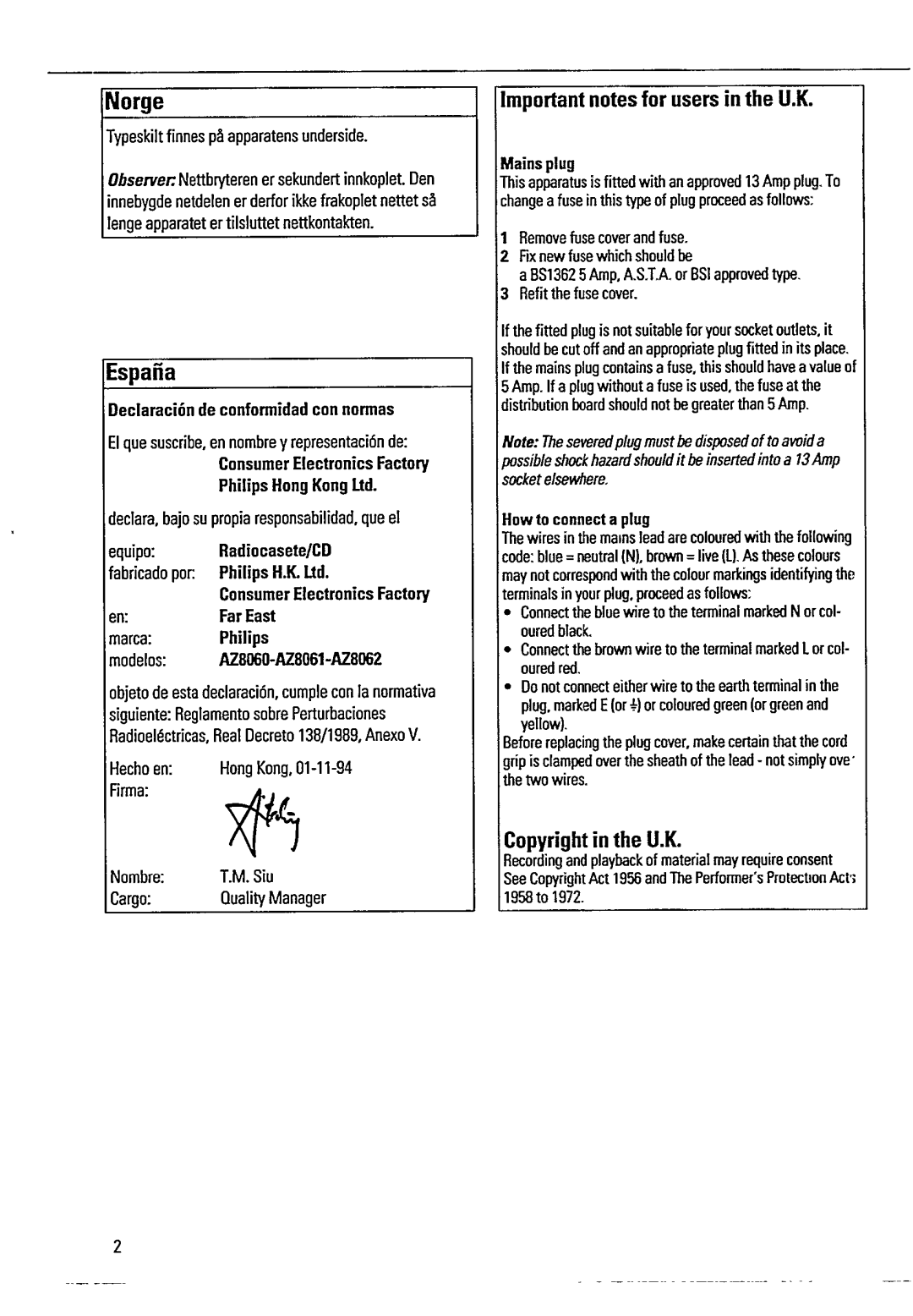 Magnavox AZ6060 manual 