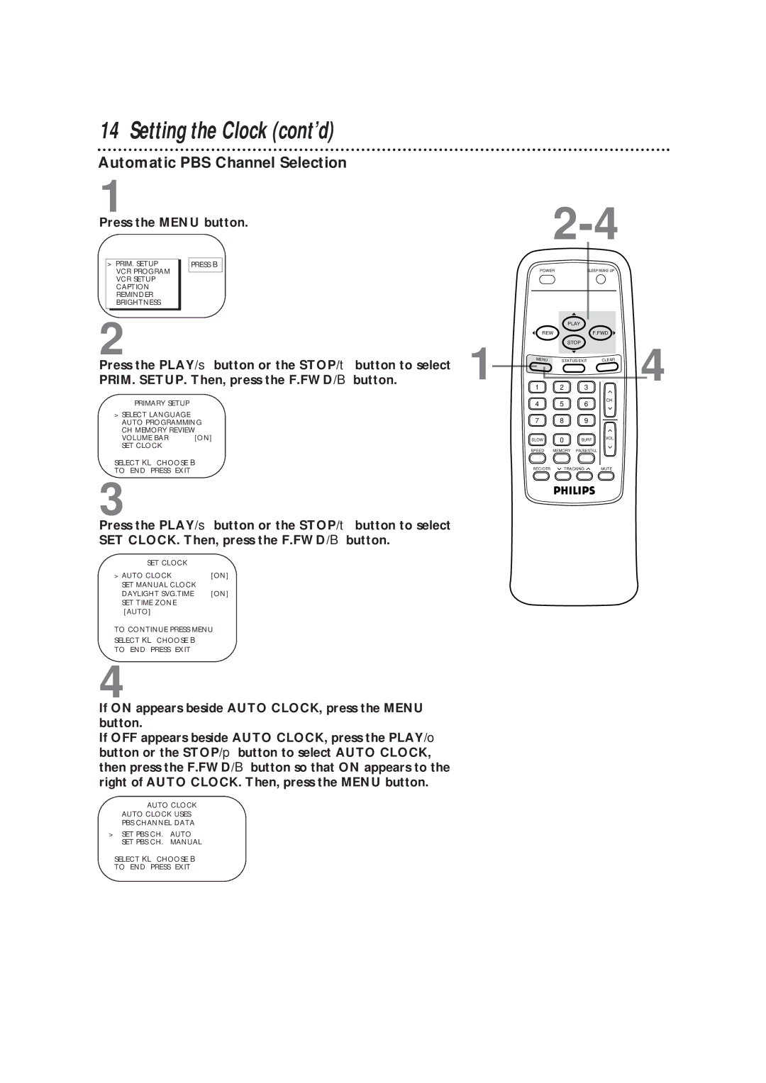 Magnavox CCB193AT owner manual Automatic PBS Channel Selection 