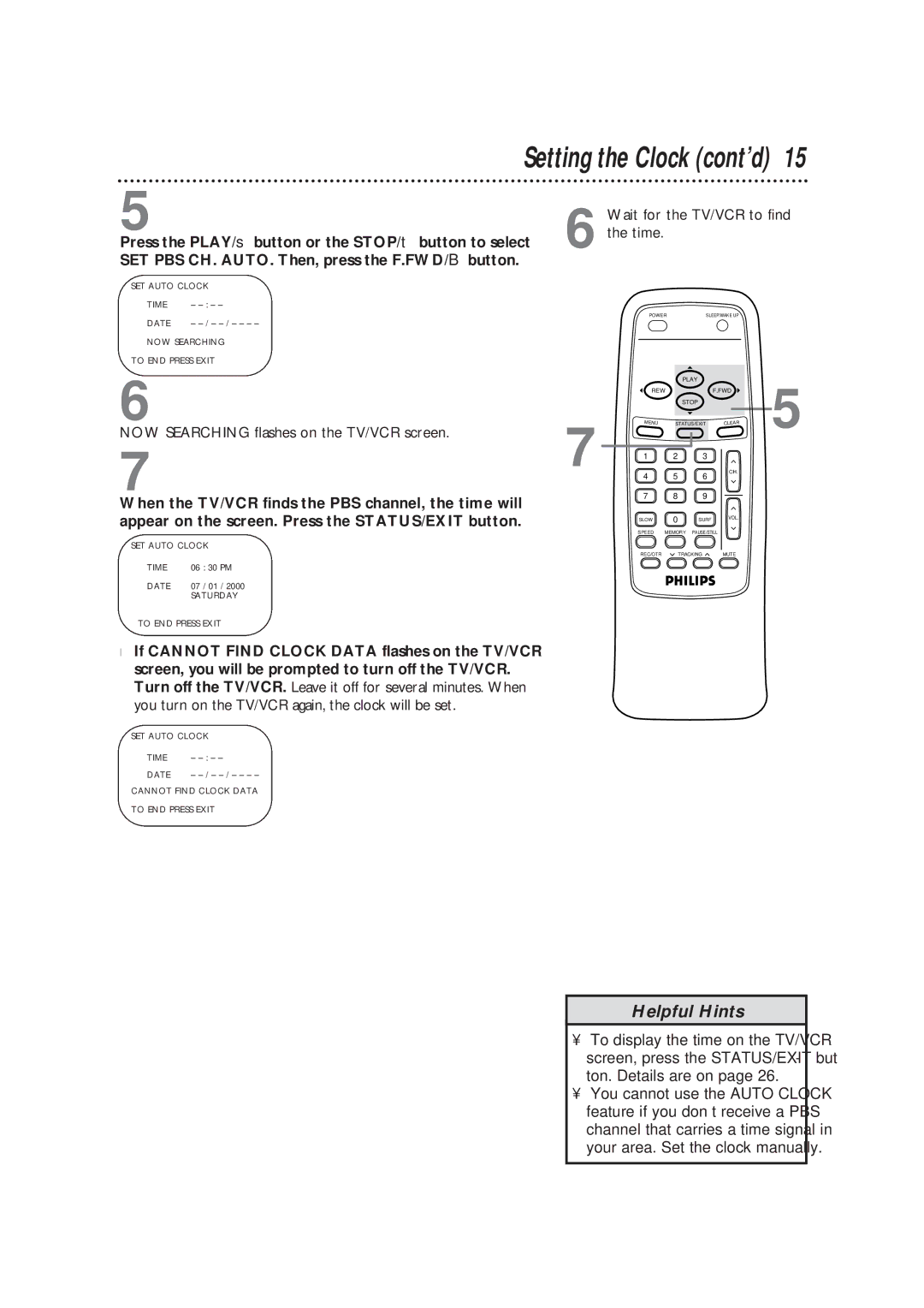 Magnavox CCB193AT owner manual Wait for the TV/VCR to find 