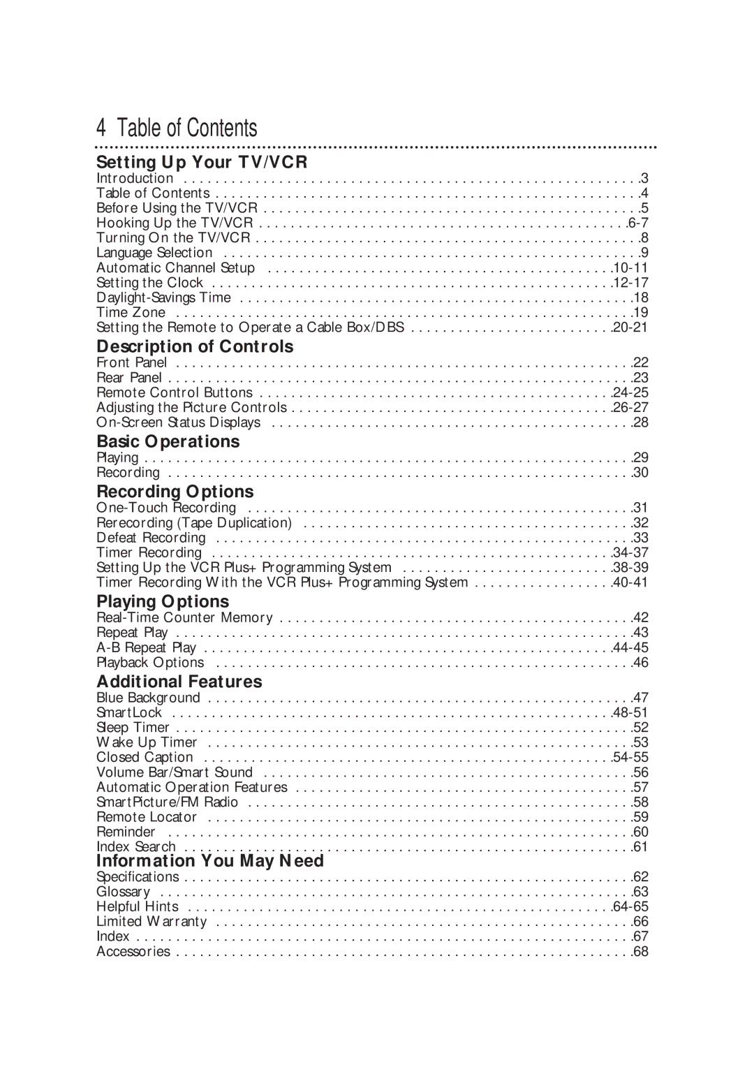 Magnavox CCB255AT owner manual Table of Contents 