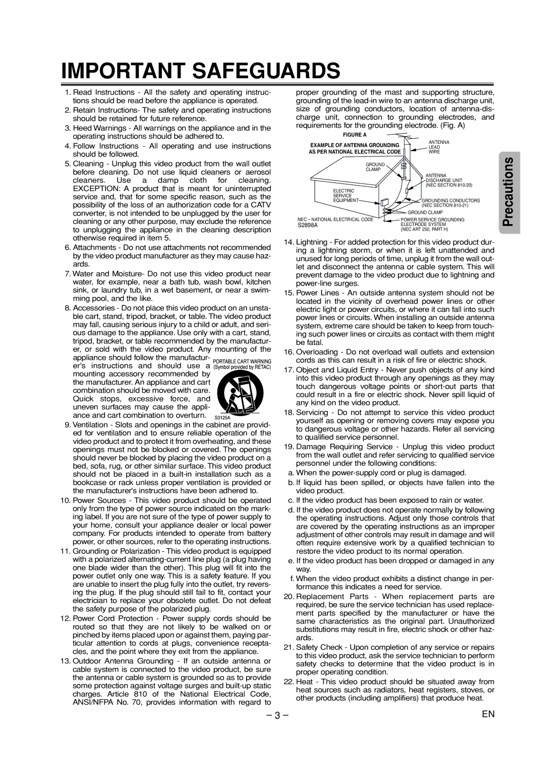 Magnavox CMWD2205 owner manual Important Safeguards 