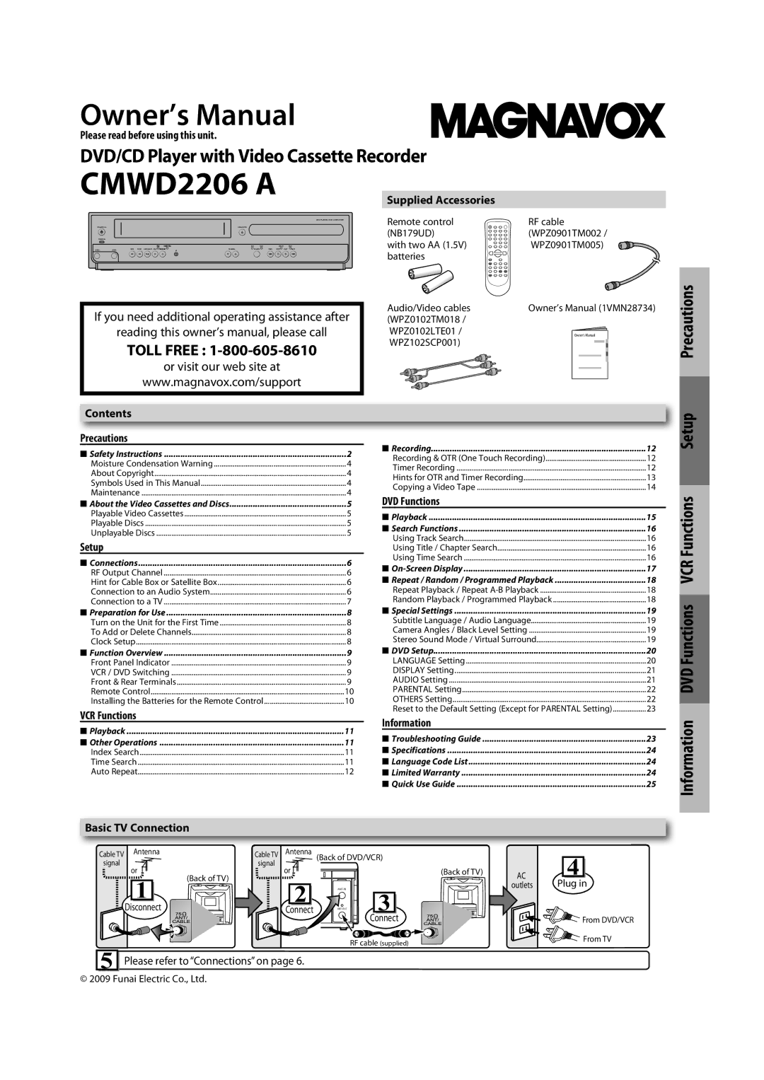 Magnavox CMWD2206 A owner manual Precautions 