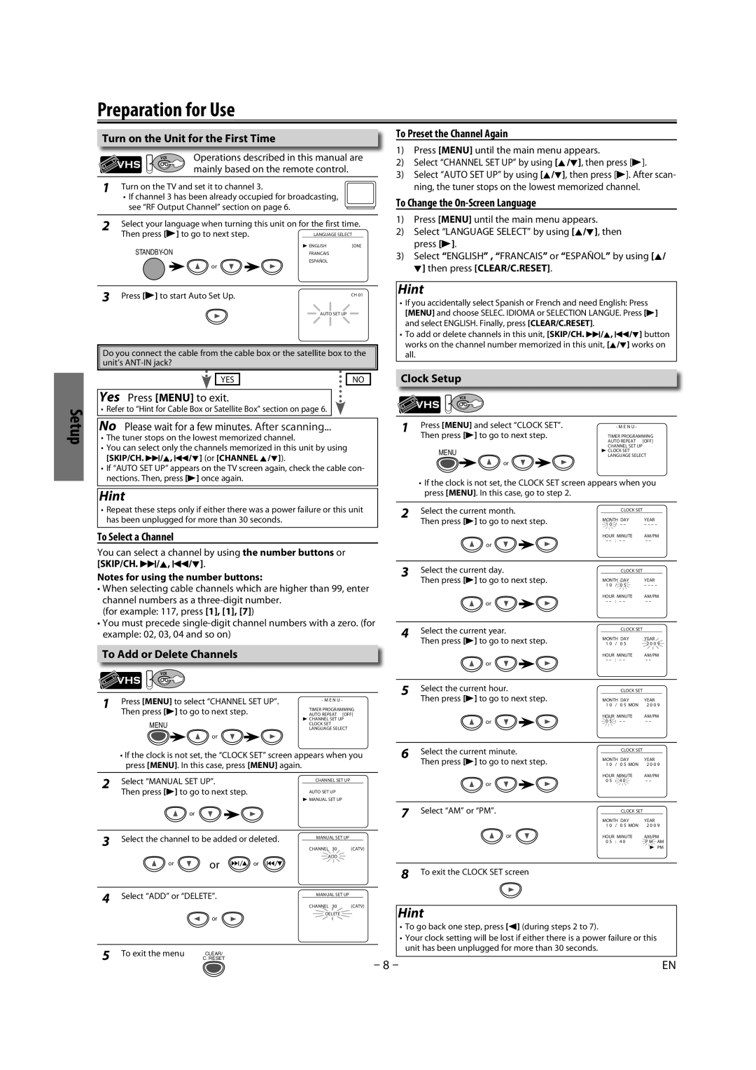 Magnavox CMWD2206 A owner manual Preparation for Use 