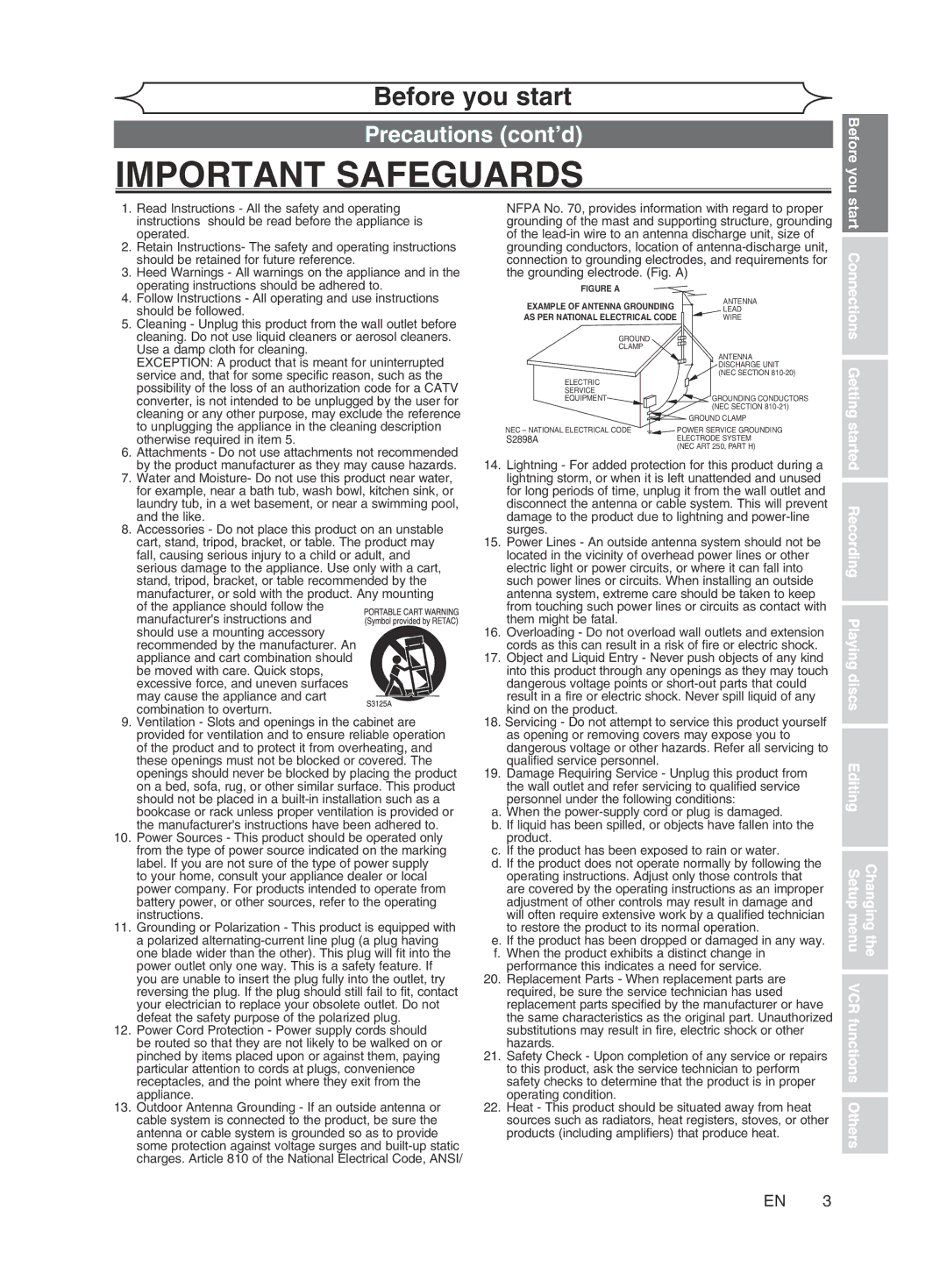 Magnavox cmwR20v6 manual Precautions cont’d, Before you 