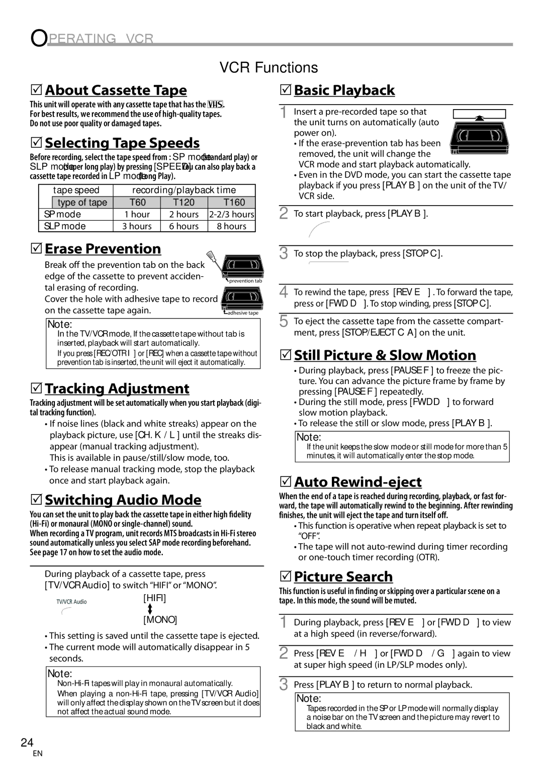 Magnavox CT270MW8 A owner manual Operating VCR 