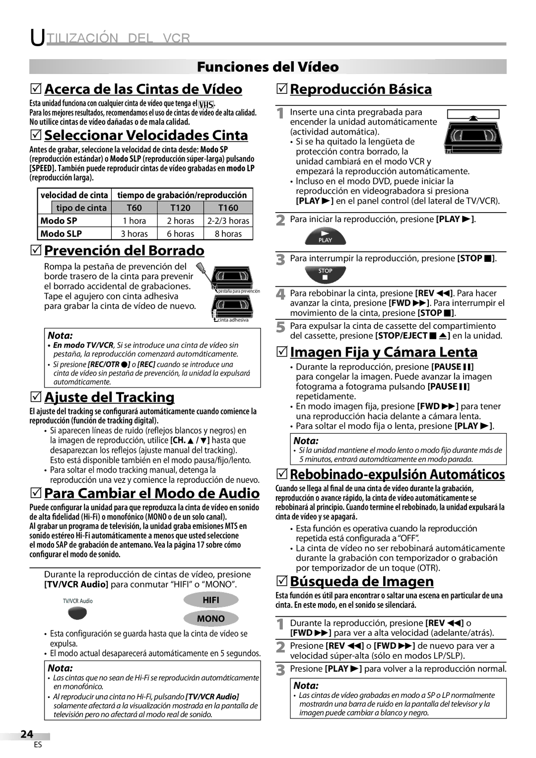 Magnavox CT270MW8 A owner manual Utilización DEL VCR 