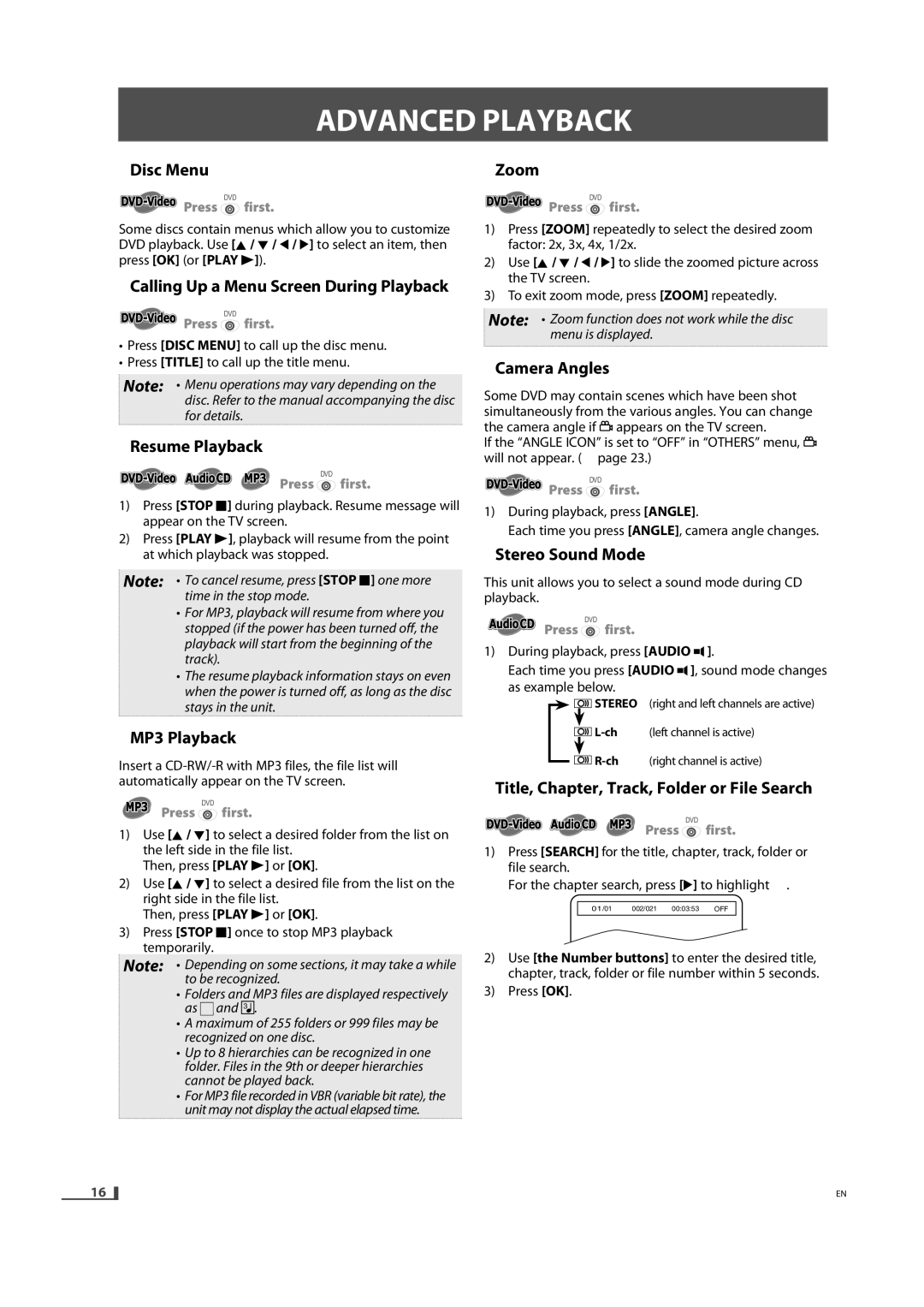 Magnavox DV220MW9 owner manual Advancedadva Playbackyback 