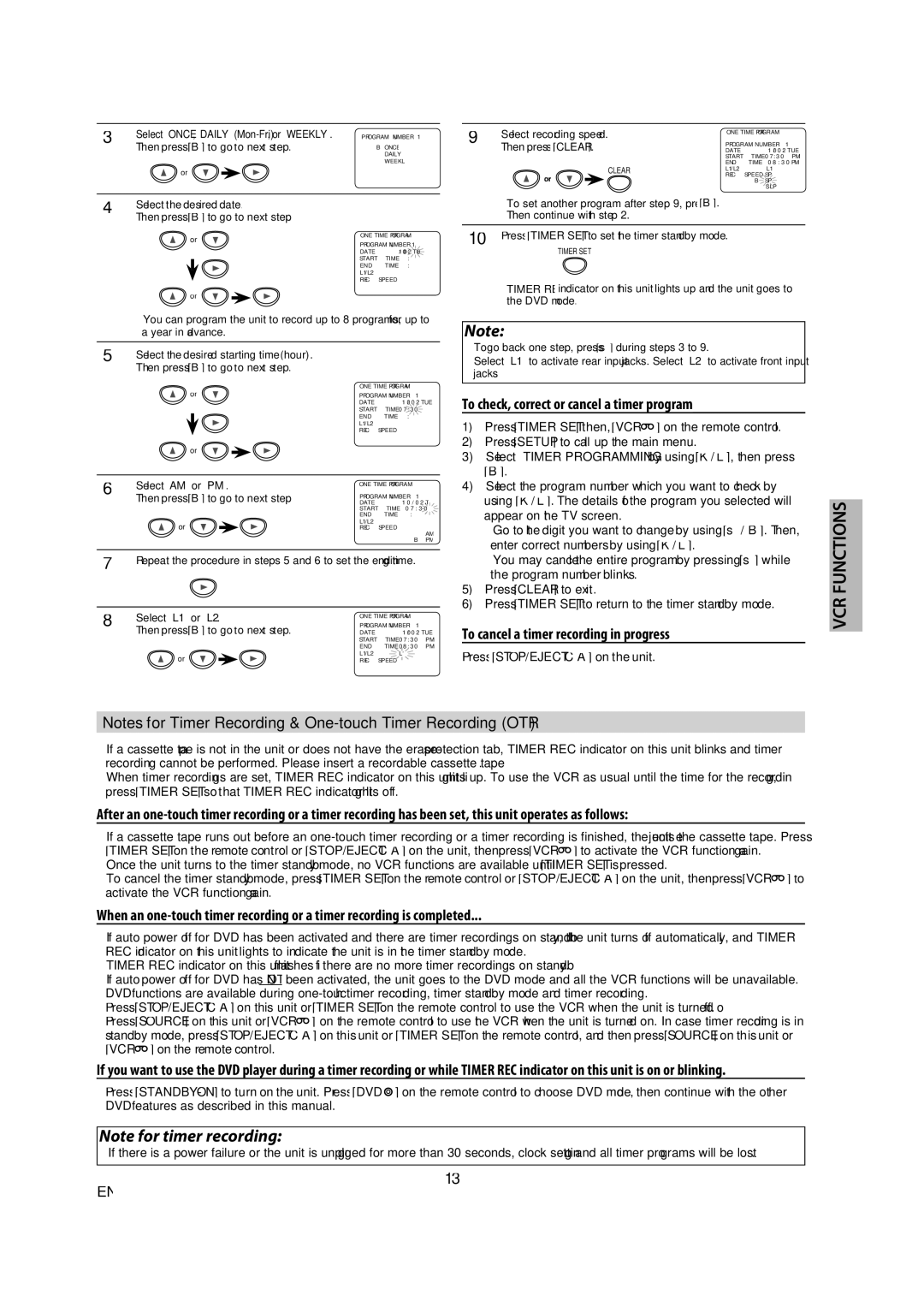 Magnavox DV225MG9 owner manual To check, correct or cancel a timer program, To cancel a timer recording in progress 