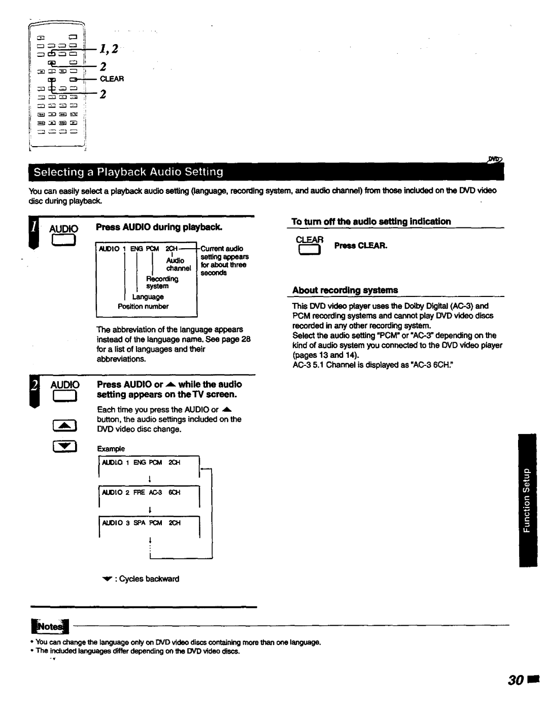 Magnavox DVD400AT manual = 1,2, Settingappears 