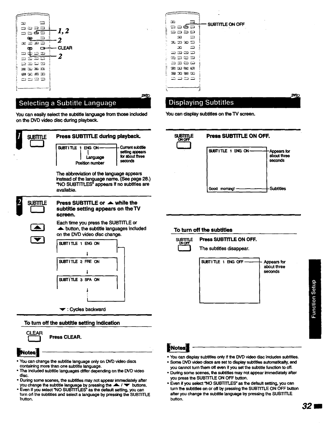 Magnavox DVD400AT manual SuBTi-TLE3 SPA on, To tum off the subtitle setting indication, Subtitlesdisappear, Subtitleon OFF 