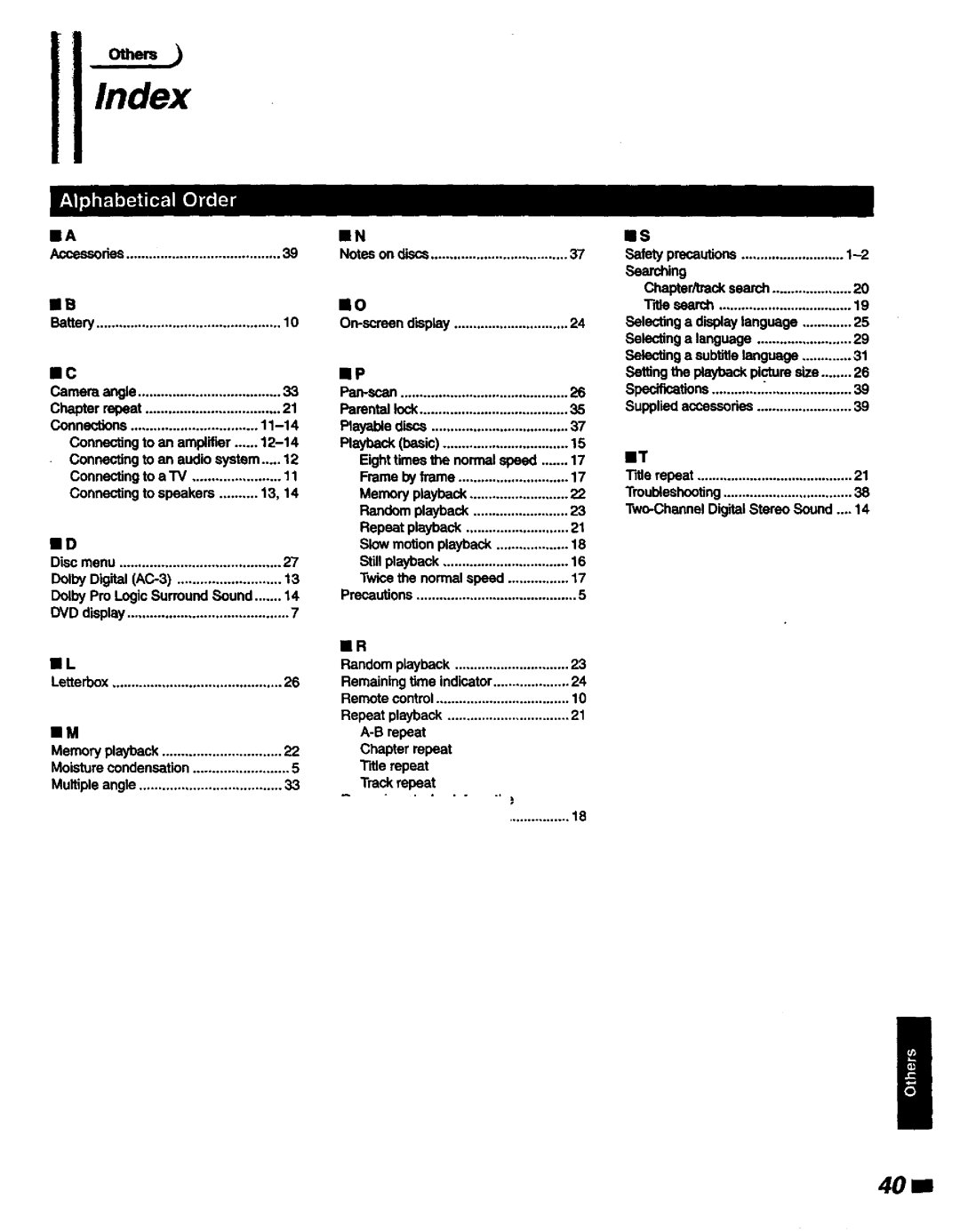 Magnavox DVD400AT =essories, Lib, Connections, Connectingto an amplifier, Connectingto an audiosystem, LiM, Titlesearch 