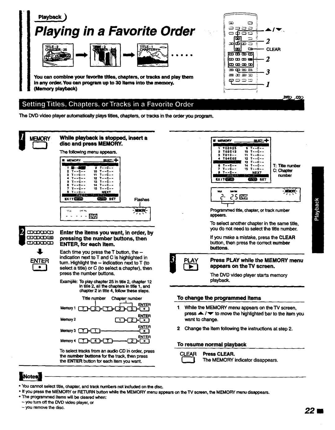 Magnavox DVD400AT manual Playing in a Favorite Order, Memoryplayback, IZ3-OD-t 