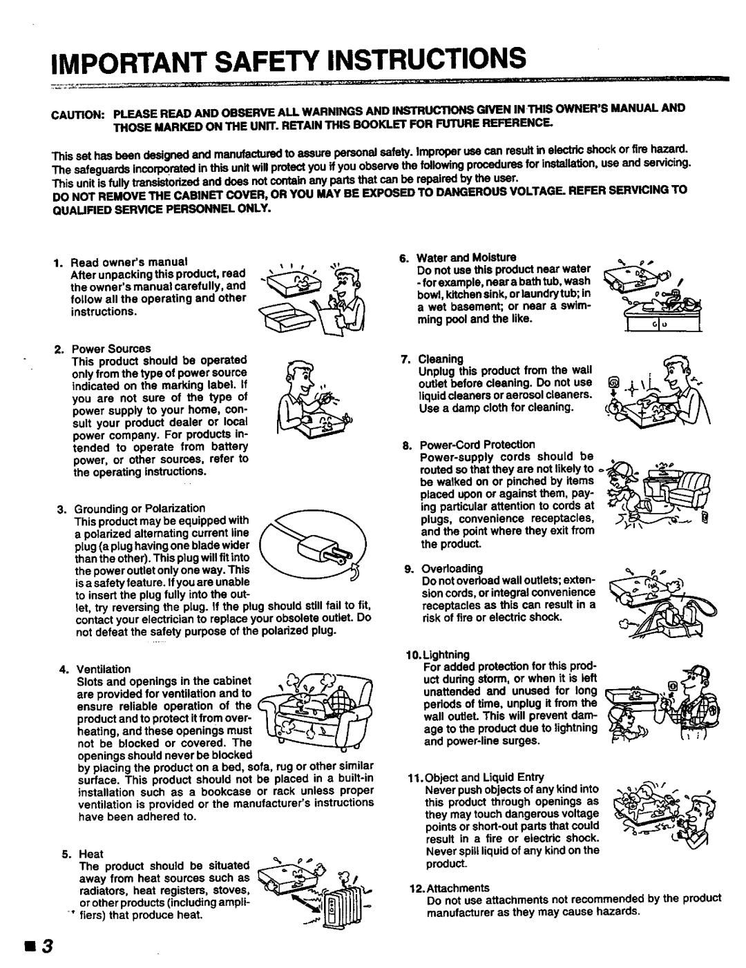 Magnavox DVD400AT manual Important Safety Instructions 