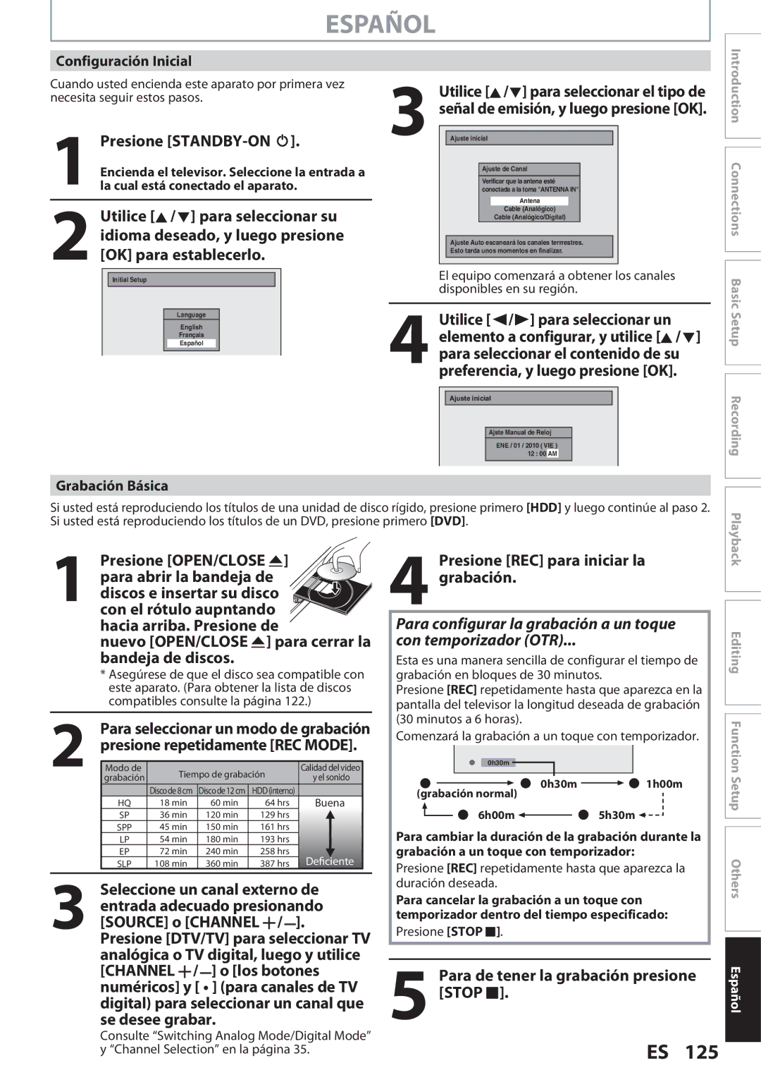 Magnavox MDR513H, F7 owner manual Presione STANDBY-ON, Utilice K / L para seleccionar su, Idioma deseado, y luego presione 