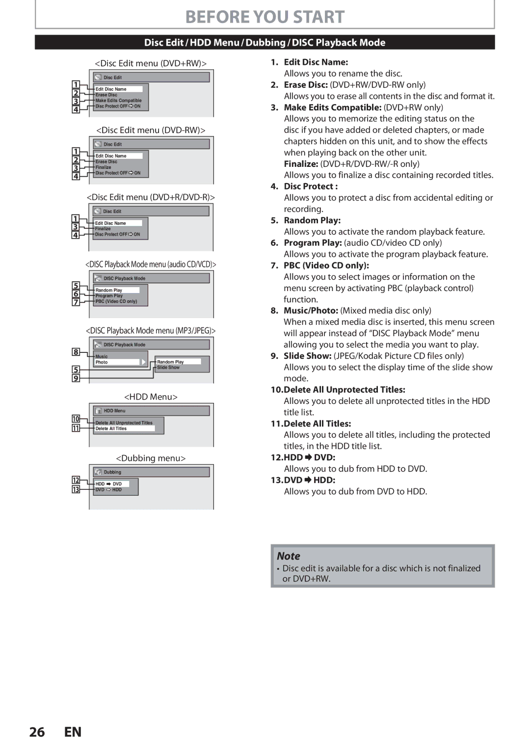 Magnavox F7, MDR513H owner manual Dvd, Hdd 