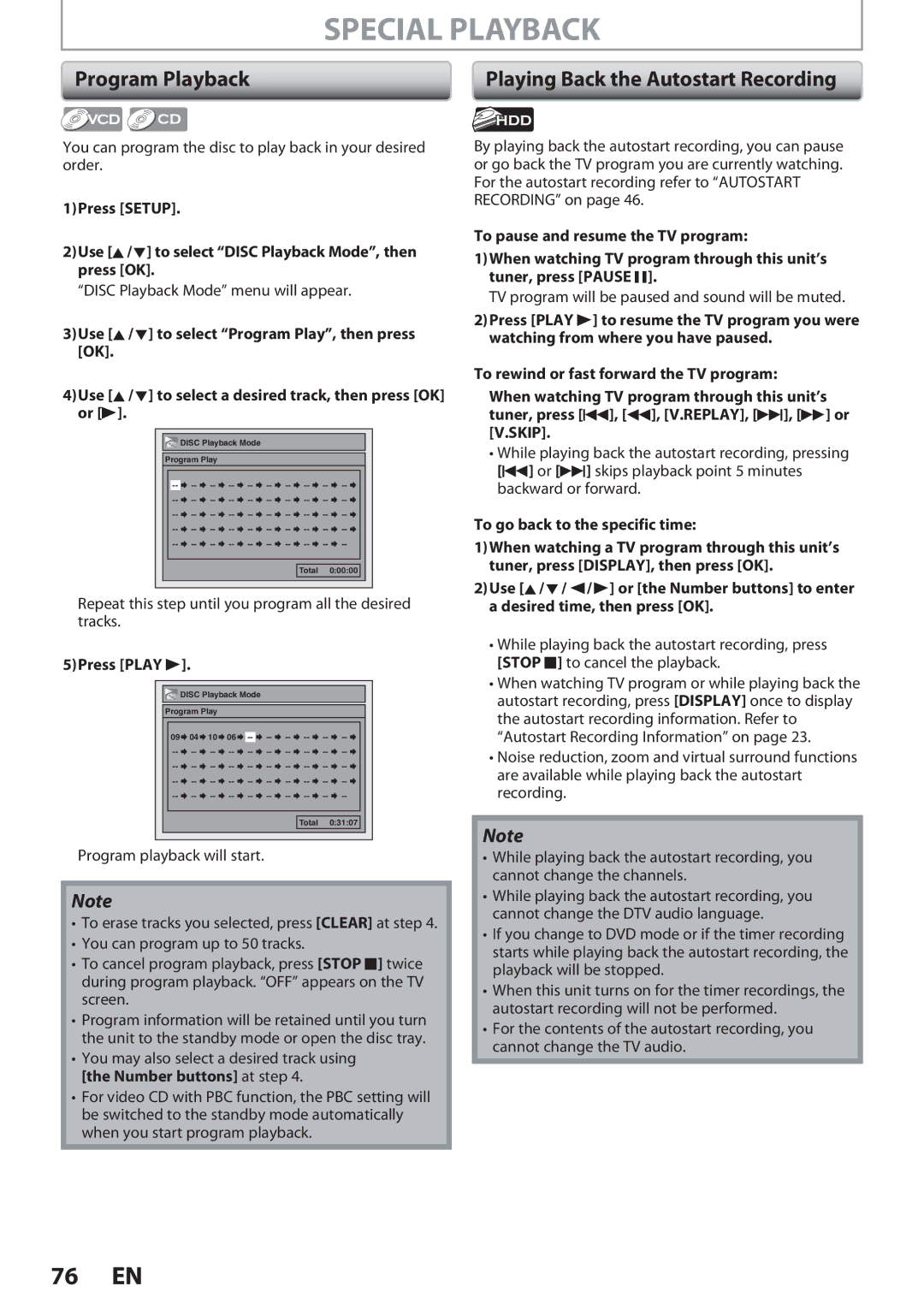 Magnavox F7, MDR513H owner manual Program Playback, 5Press Play B 