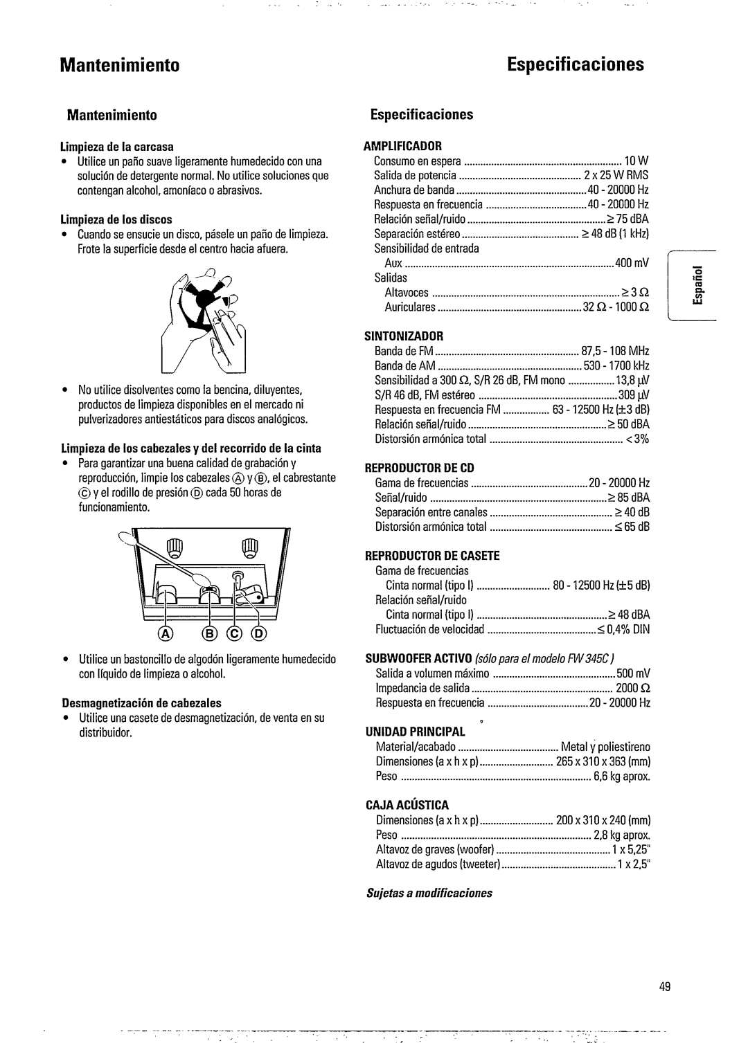 Magnavox FW 345C manual 