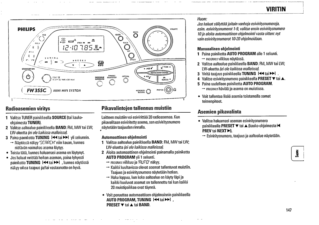 Magnavox FW 355C manual 