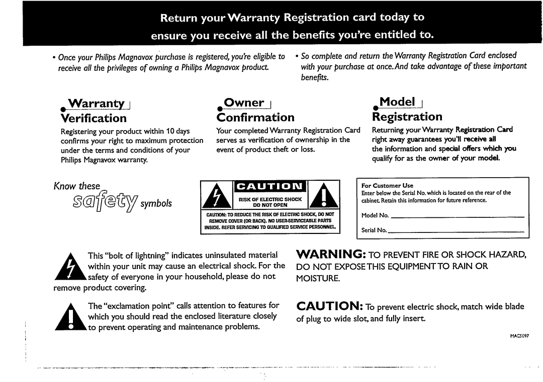 Magnavox FW 375P manual 