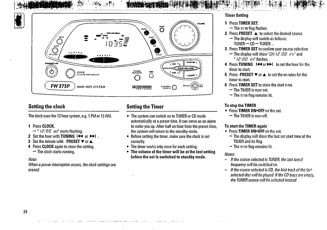 Magnavox FW 375P manual 