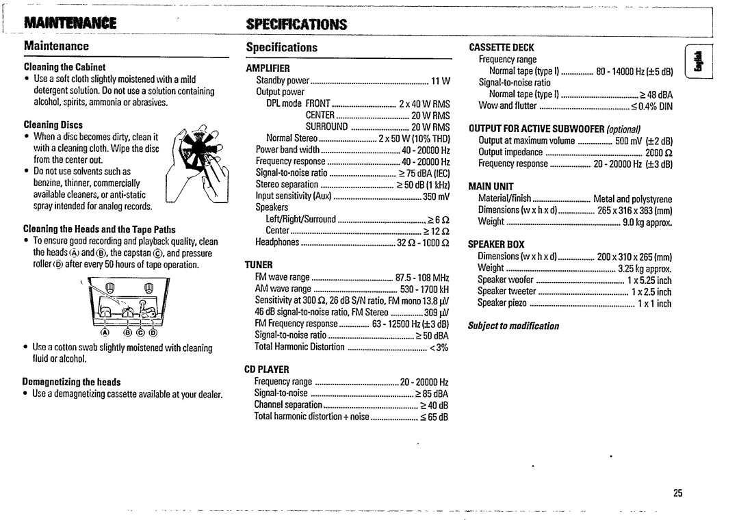 Magnavox FW 375P manual 