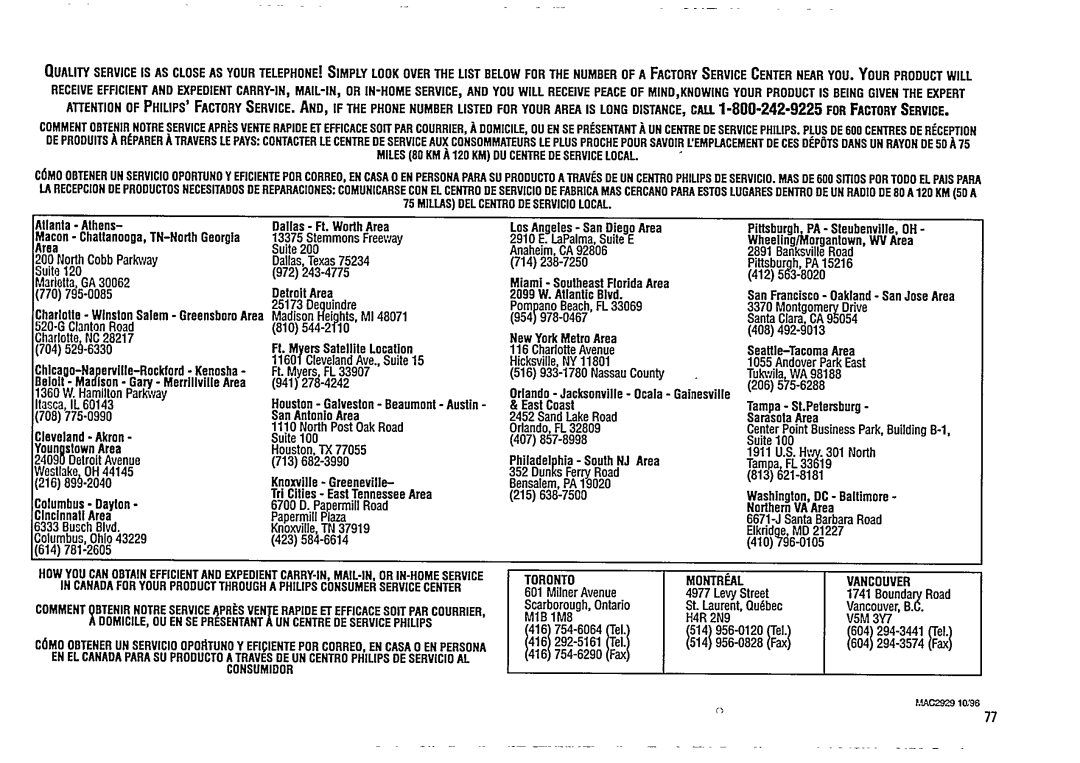 Magnavox FW 375P manual 