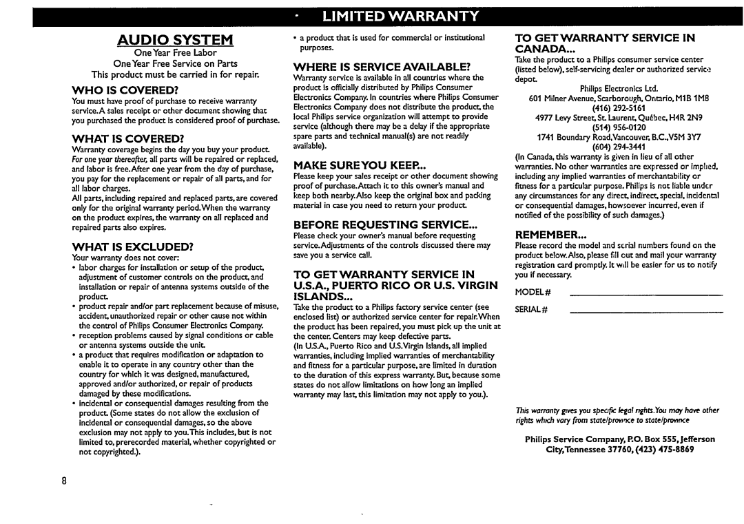 Magnavox FW 375P manual 