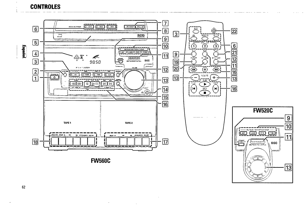 Magnavox FW 520C manual 