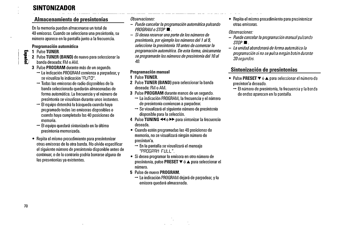 Magnavox FW 520C manual 