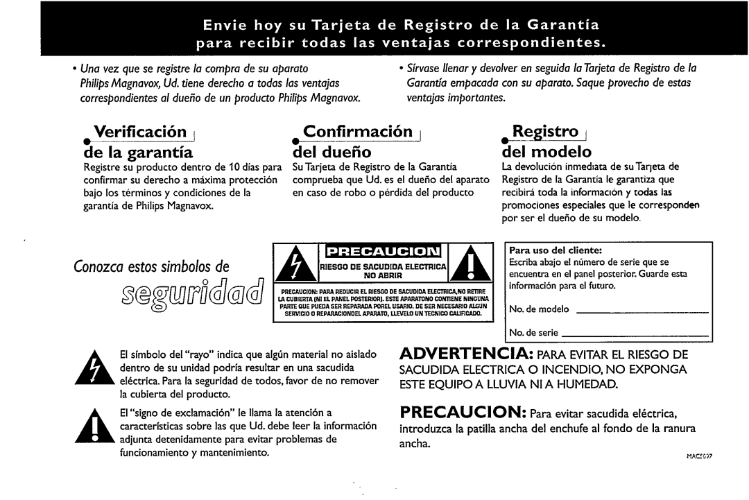 Magnavox FW 520C manual 