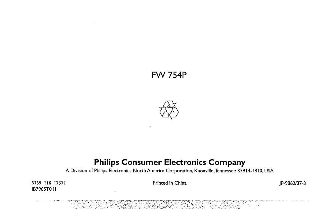 Magnavox FW 754P manual 