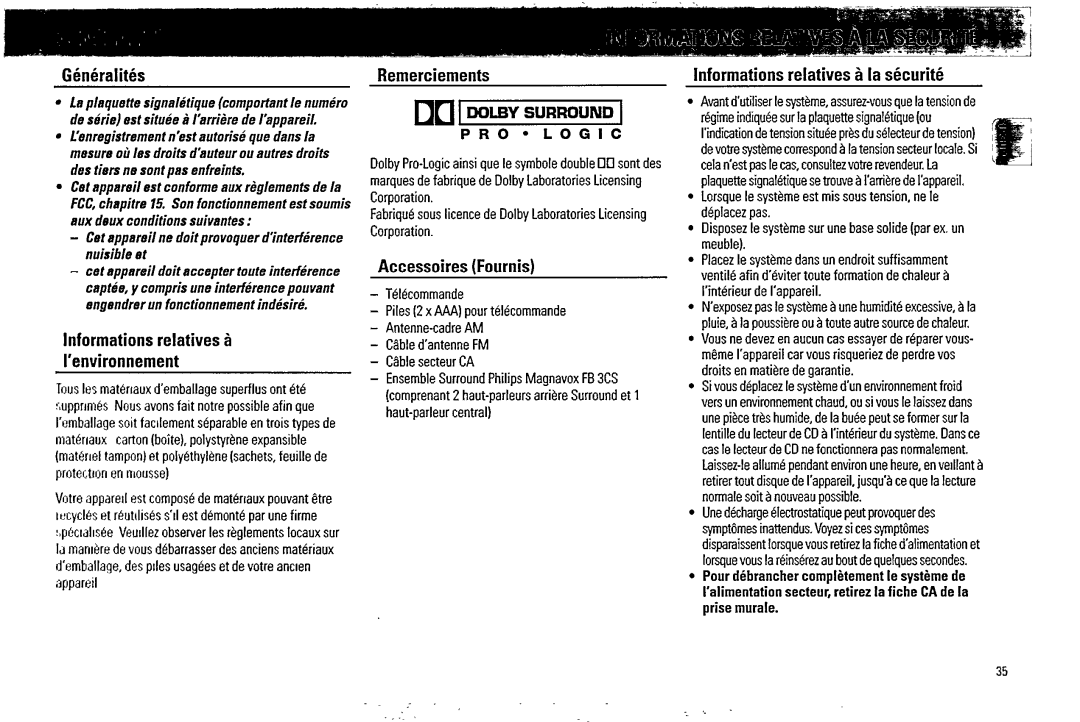 Magnavox FW 754P manual 