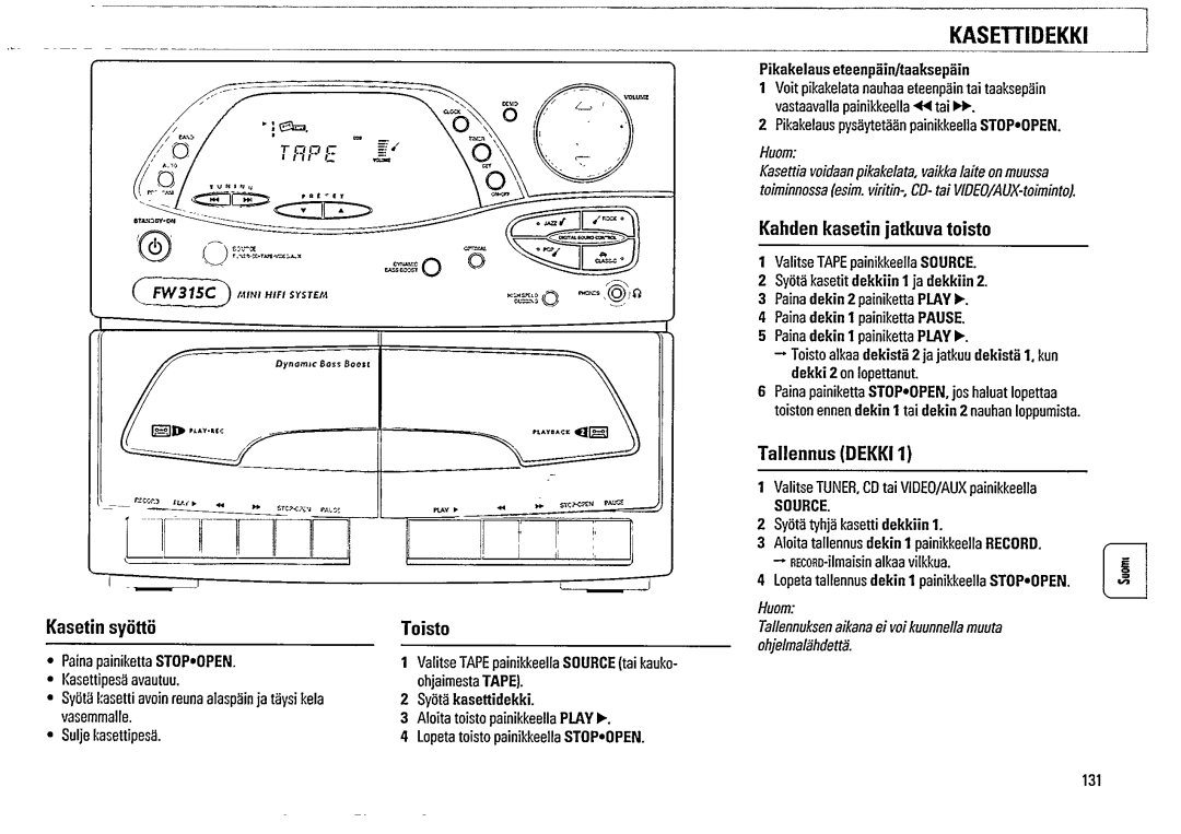 Magnavox FW315C manual 