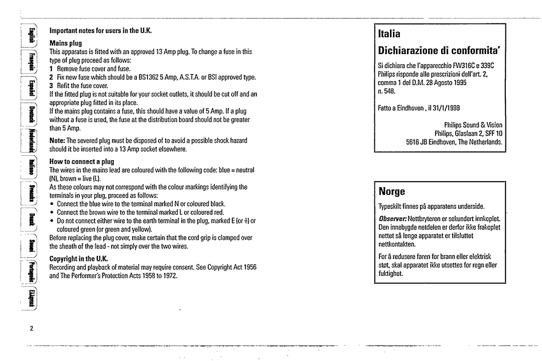 Magnavox FW316C, FW 340C manual 