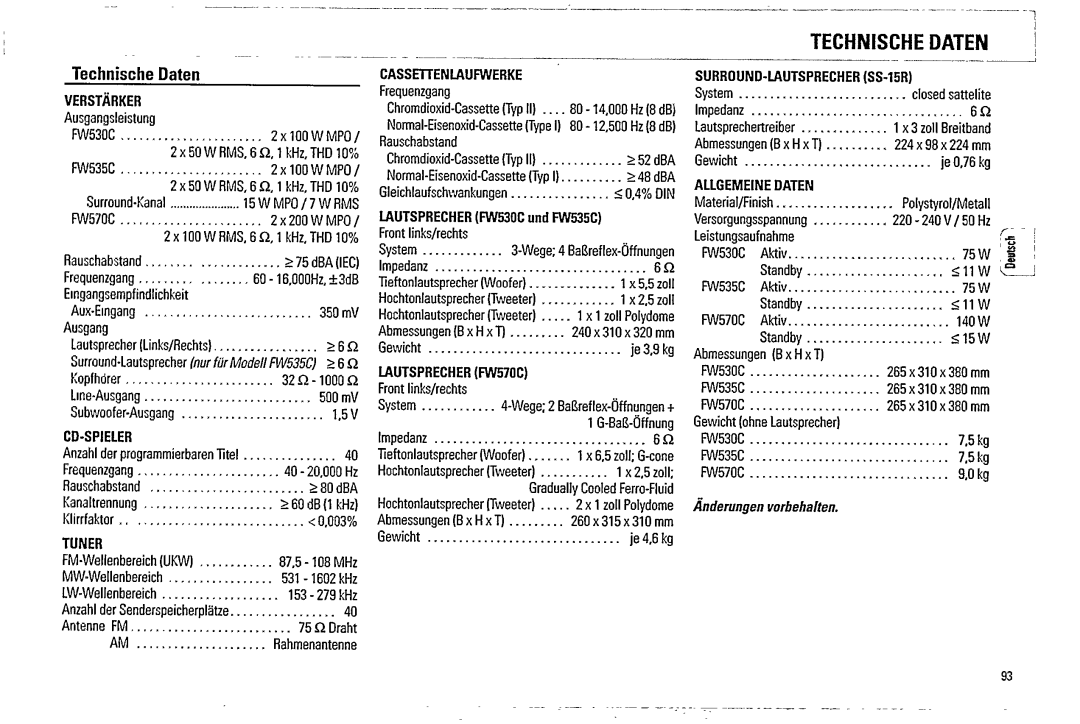 Magnavox FW530C, FW535C, FW570C manual 