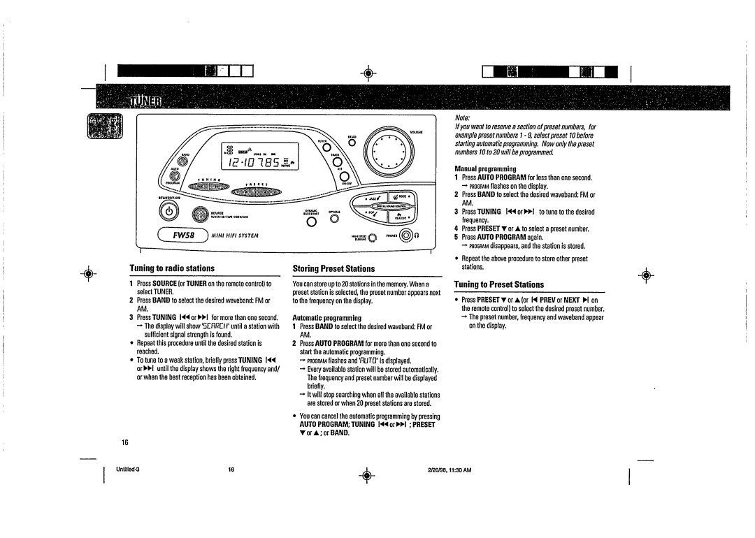 Magnavox FW58 manual 