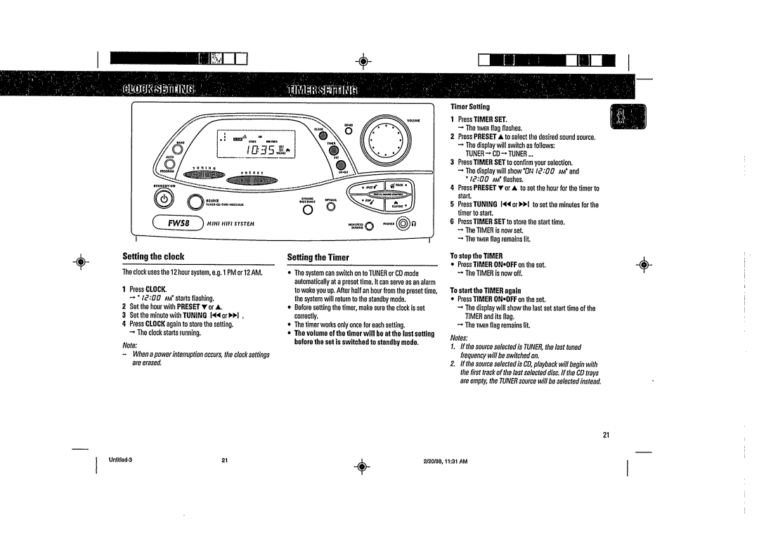 Magnavox FW58 manual 