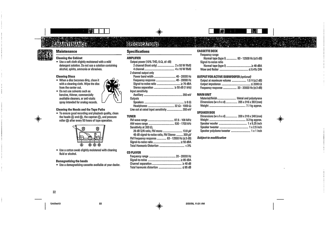 Magnavox FW58 manual 