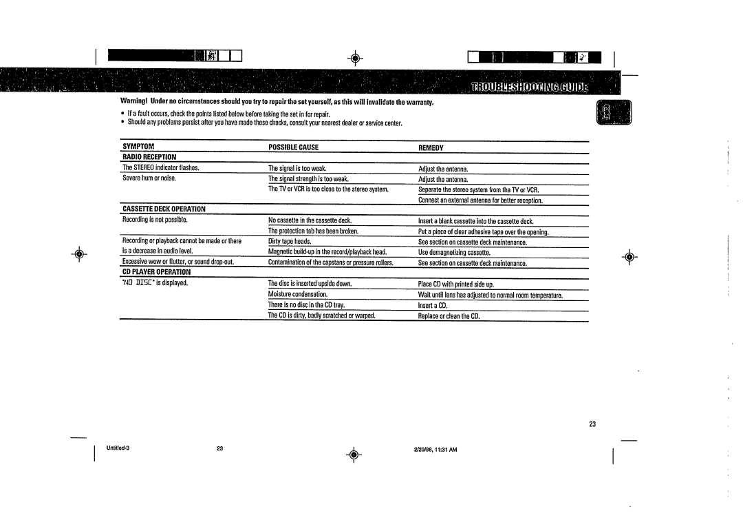 Magnavox FW58 manual 