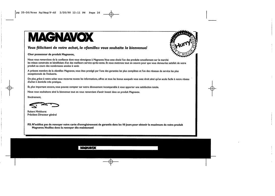 Magnavox FW58 manual 