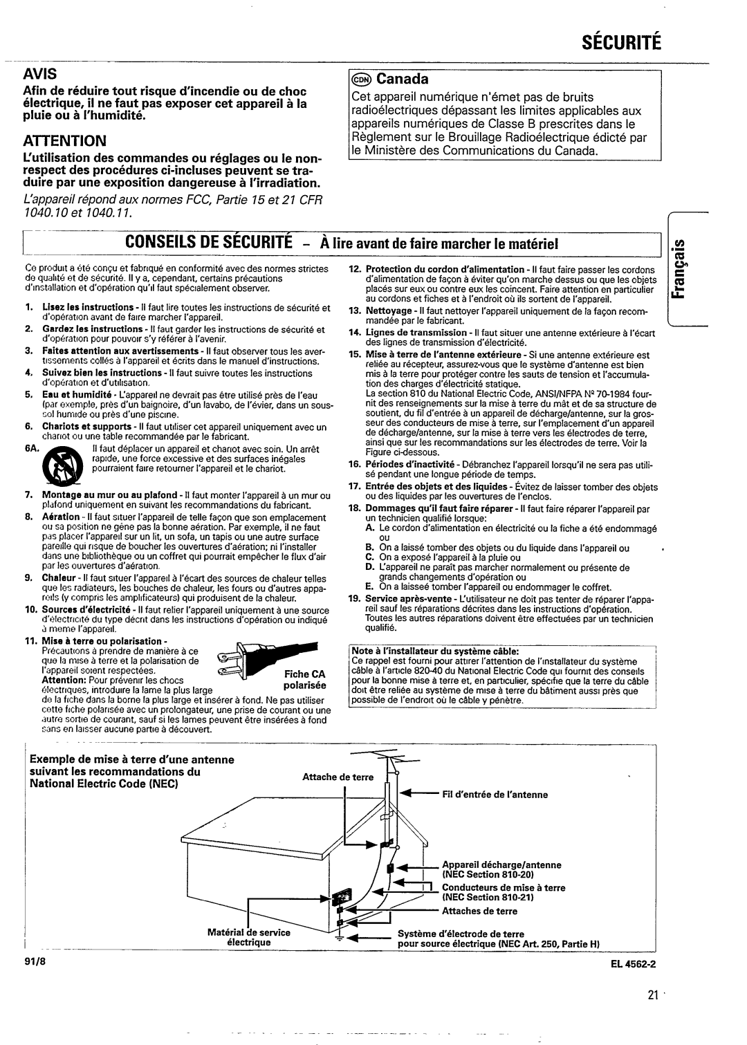 Magnavox FW620C manual 