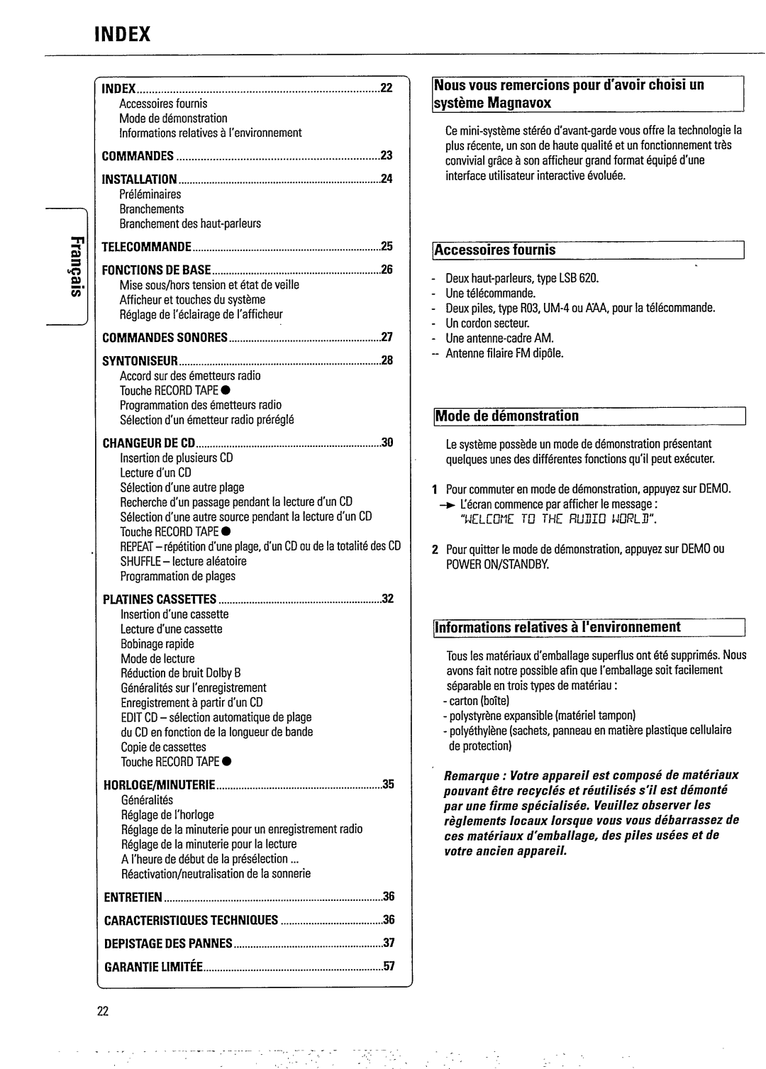 Magnavox FW620C manual 