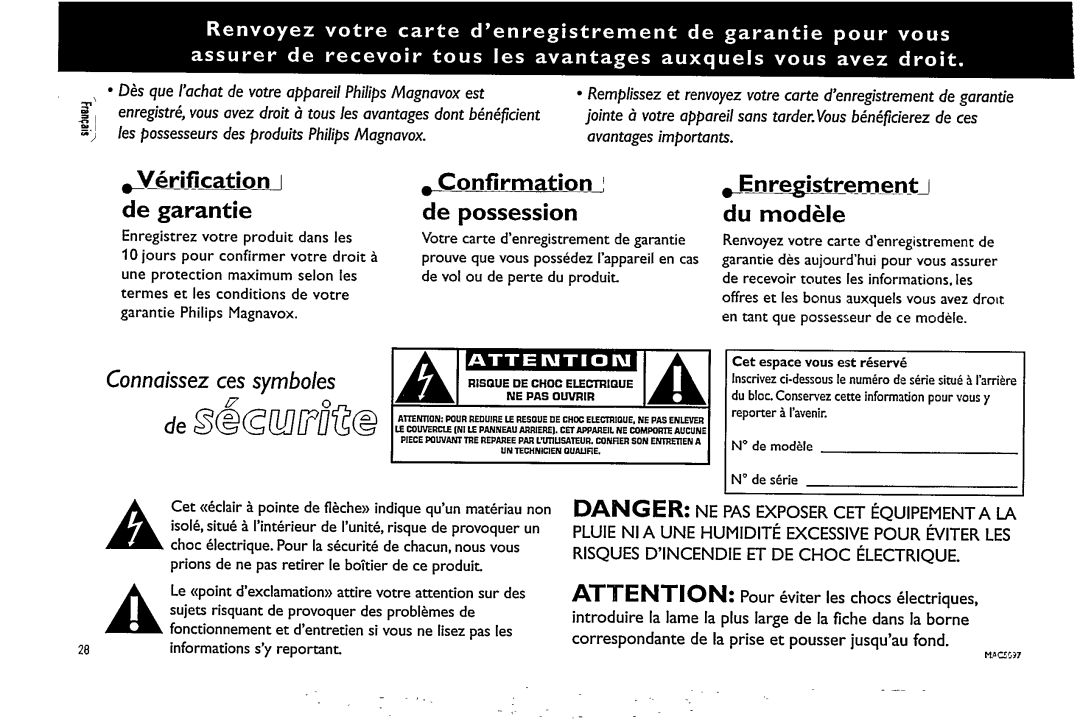 Magnavox FW62C manual 