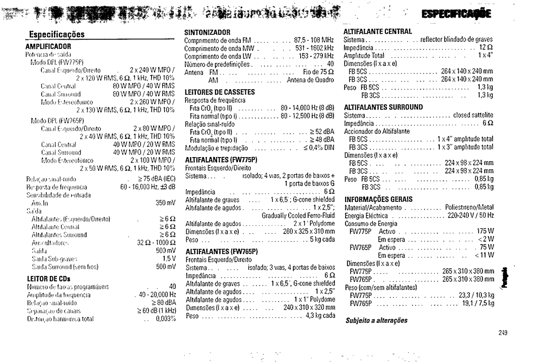 Magnavox FW775P, FW765P manual 